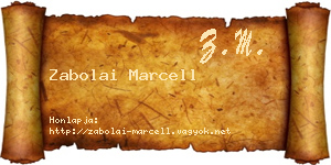 Zabolai Marcell névjegykártya